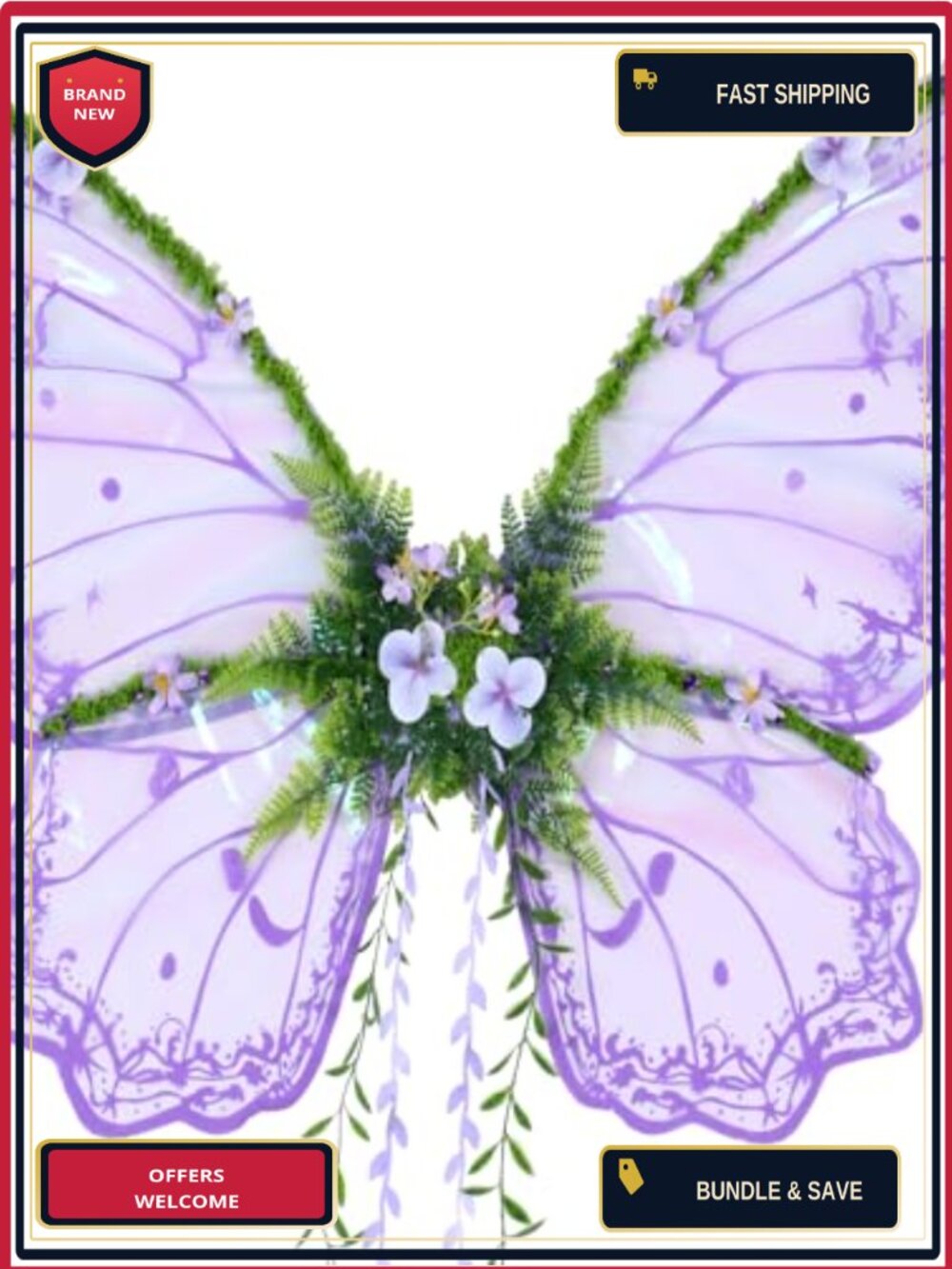 Fairy Wings Star Wand Set Large Butterfly Wings Halloween Costume Party